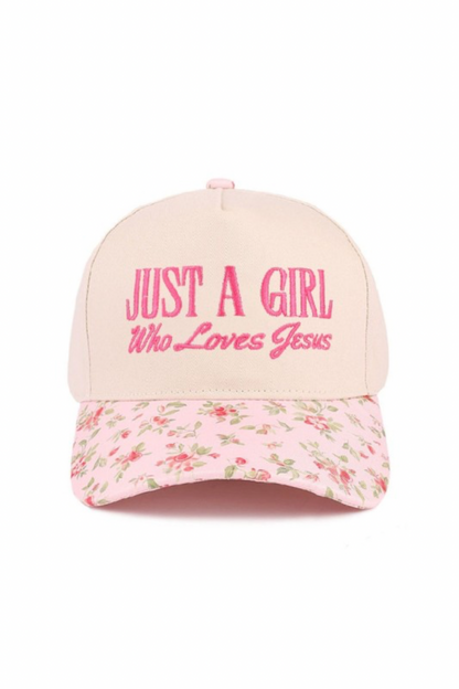 Just A Girl Who Loves Jesus Hat - Floral