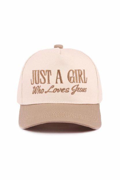 Just A Girl Who Loves Jesus Hat - Ash Mocha
